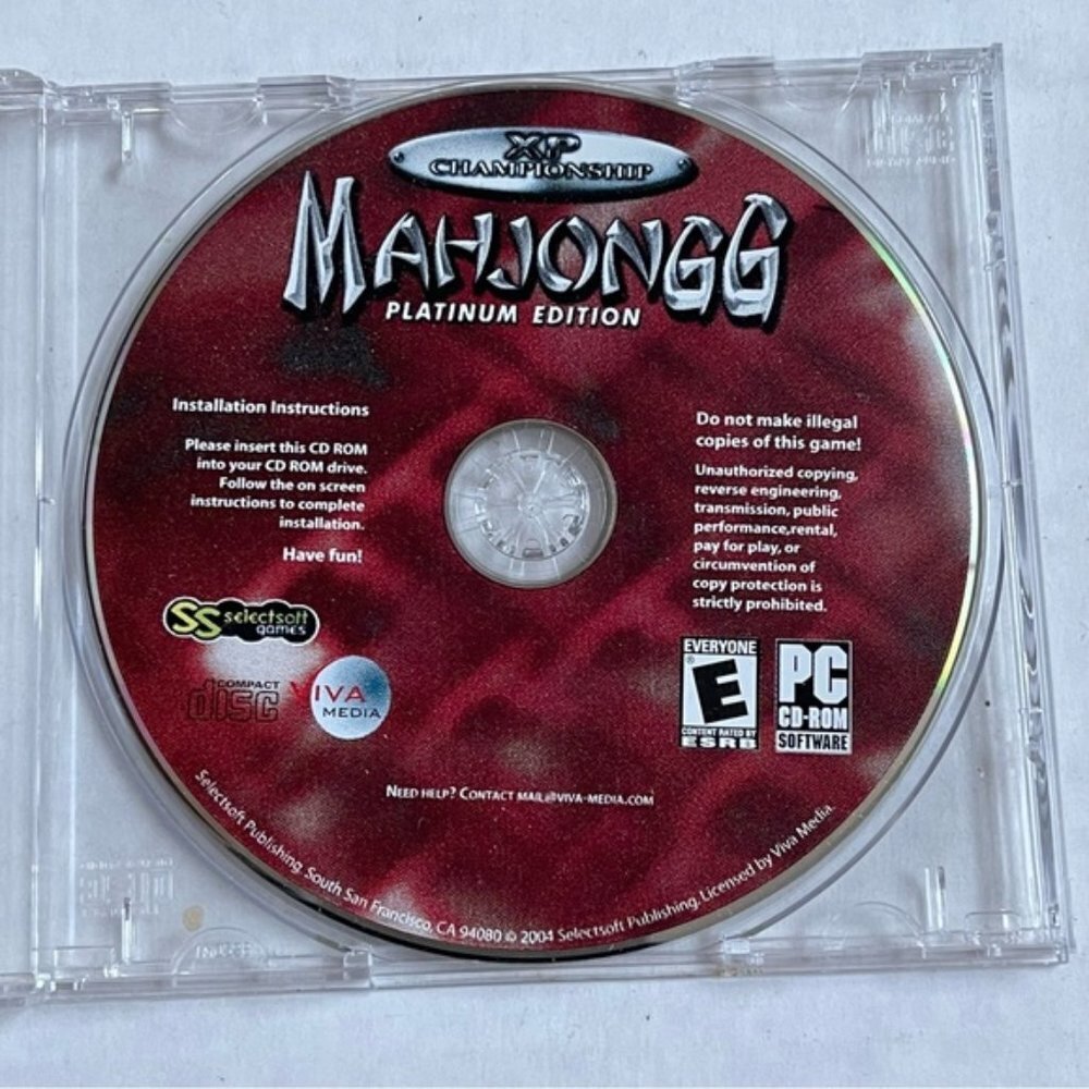 Mahjongg Platinum Edition‎ Games PC Games CD ROM E Everyone ESRB Viva Games 2004